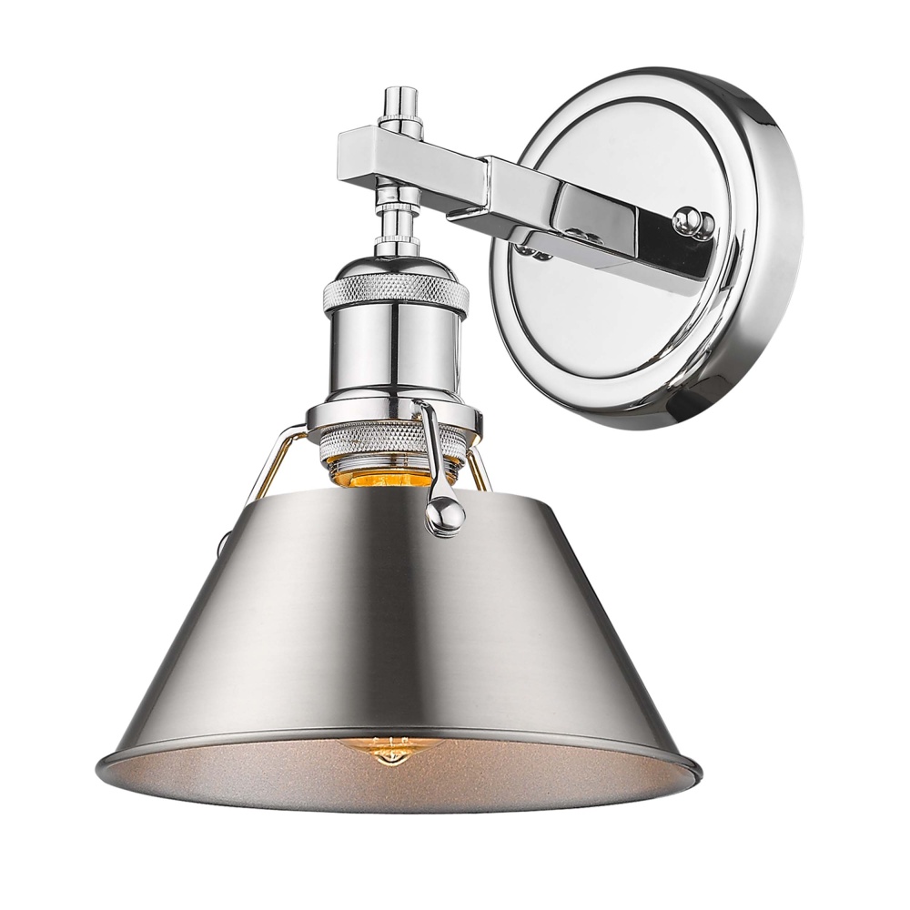 Yep by Golden Lighting Orwell 1-light Vanity in Chrome and Pewter shade